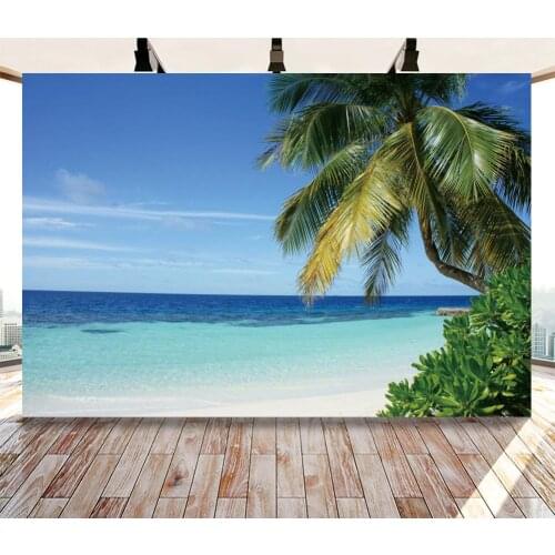 Beach Coconut Volleyball Backdrops Artistic Photos Background Decorations for Summer Holiday Theme Photography Props