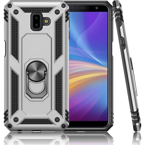 Shockproof Armor Silicon Case For Samsung J4 J6 Plus J4 J6 J8 2018 A9 Star Pro Finger Ring Car Magnetic Bracket Protector Cover