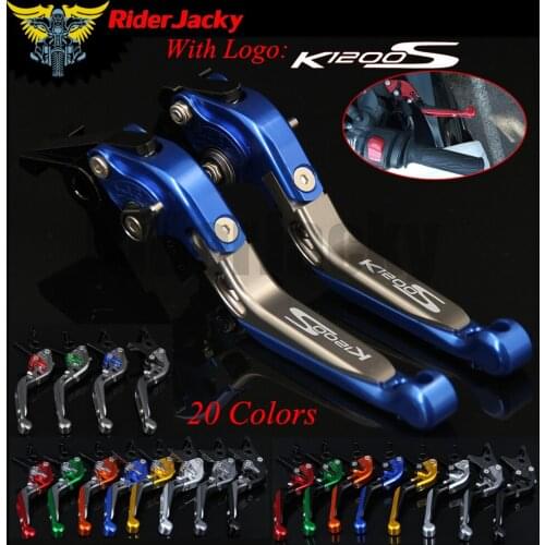 RiderJacky LOGO "K1200S" Motorcycle CNC Brake Clutch Levers For BMW K1200S 2004-2008 2005 2006 2007