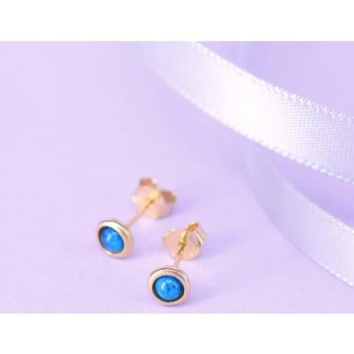 S925 Sterling Silver Inlaid Natural Turquoise Earrings Cross-Border Hot-Selling Fashion Simple INS Style Female Jewelry