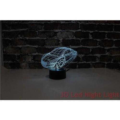 Seven Colors And Changeable 3D DIY Night Beetle Car As a Gift For Child Table or Bed Lamp with Touch Control As Holiday Gifts