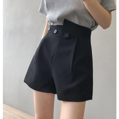 Summer Shorts Womens High Waist White Black Shorts Casual High Waists Fashion Wide Leg Pants Shorts Female women clothing