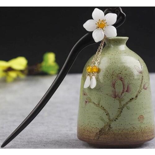 Chinese Style Hair Stick Hairpins Natural Wooden Sandalwood Hair Fork Vintage Chopsticks Ethnic Hairclip Headdress Jewelry Gift