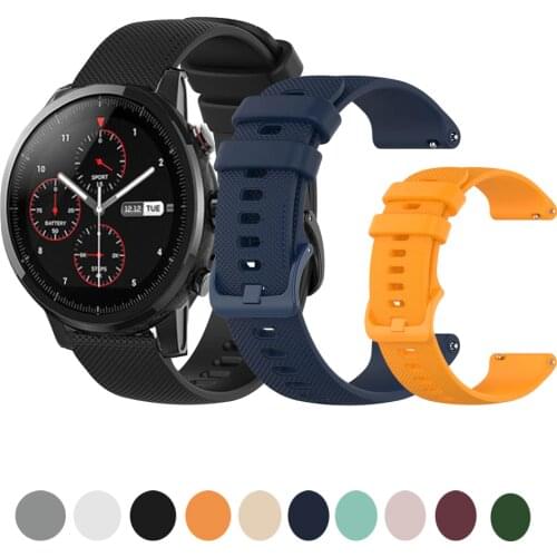 22mm Silicone WatchBand Strap for Xiaomi Huami Amazfit Pace/Stratos 3 2 2S/AmazfitGTR 47mm Strap Bracelet Sport Wristband Correa