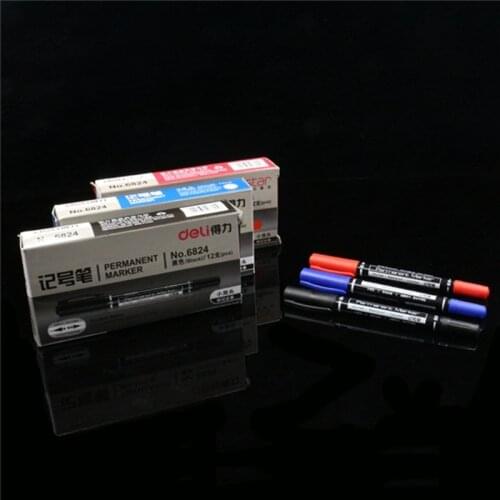 12pcs/box Blue oily pen Tattoo and Body Art Skin Marker Pen Double Scribe Piercing Pen yuelong tattoo Store for free shipping