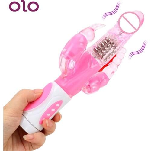 OLO Dildo Vibrator G-spot Massager Rotation 12 Vibrations Clitoris Stimulation Rabbit Clit Vibrator Silicone Sex Toys for Women