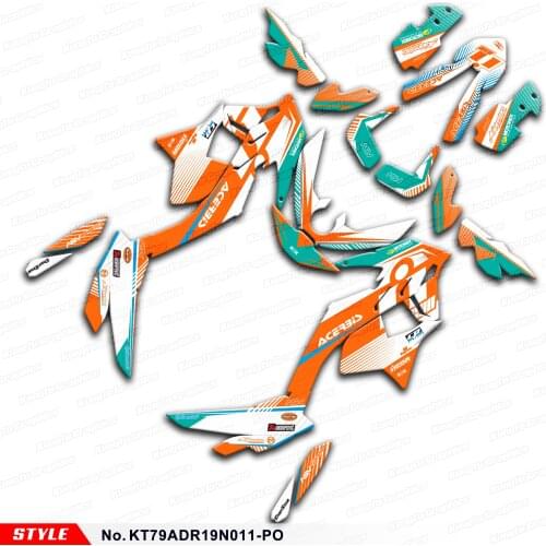 Aftermarket Motorcycle Graphics Backgrounds Sticker Kit for 790 Adventure 890 ADV R 2019 2020 2021, Style No.KT79ADR19N011-PO