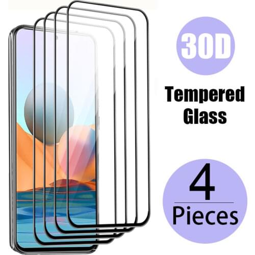 4Pcs Full Protective Glass For Xiaomi Redmi Note 10 8 7 9 Pro Max 9s Tempered Glass Screen Protector Redmi K30 K20 note10 Glass