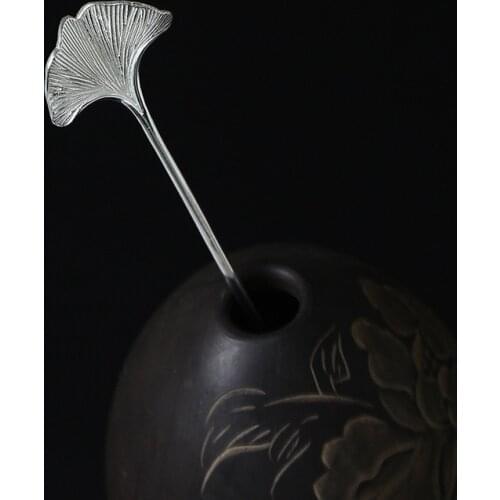 Ginkgo Leaf Hair Accessories for Women Wedding Bridal Headpiece 925 Sterling Silver Hair Stick Hair Jewelry Head Piece Ornaments