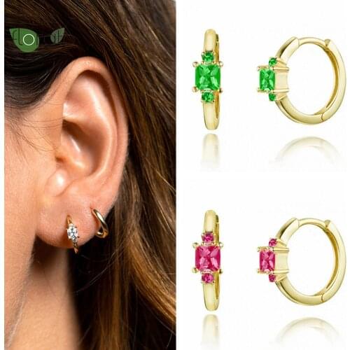 5 Colors 925 Silver Ear Buckle Particle Zircon Accessories Hoop Earrings For Women Fashion Party Mini Casual Korean Jewelry