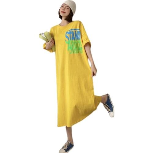 NYFS Summer dress 2021 New Loose Vintage long dress Vestidos Robe Elbise Cotton Korean Woman dress