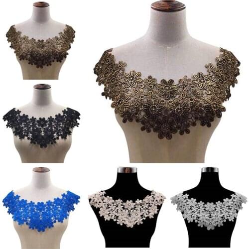 1 Pcs Floral Lace Collar Venise Lace Embroidery Neckline Collar Sewing Applique Trims Sewing Supplies Crafts