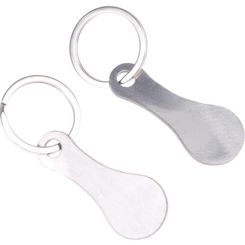 2 Pcs Of Metal Aluminum Alloy Key Ring Shopping Trolley Tokens Key Hook Key rings Chains Accessories Decorative Key
