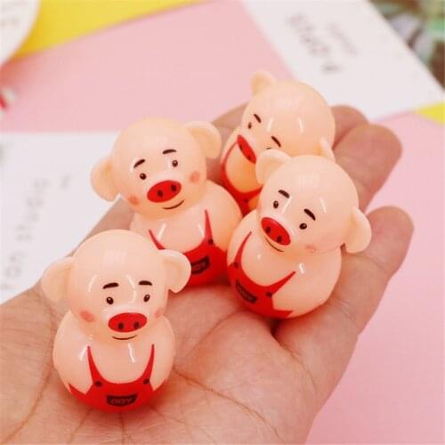 Hot Sell 2Pcs Cute Pig Tumbler Toy Party Bag Filler Favors Gift Kids Education Toy Gadget