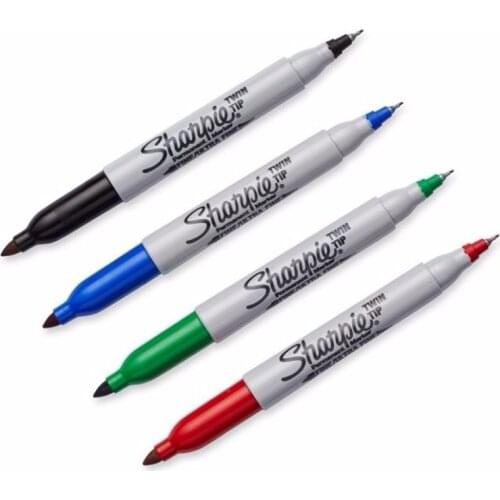 4colors/Lot Sharpie 32000 Fine Marker Pen Twin Tip Markers Quick Dry Ink Smooth Writing for Office,Laboratory,Industrial