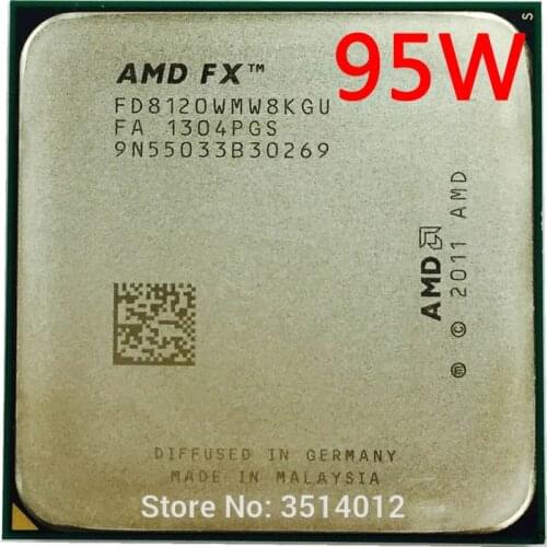 AMD FX-Series FX-8120 FX 8120 3.1 GHz Eight-Core CPU Processor FD8120WMW8KGU Socket AM3