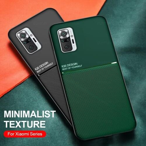 Leather texture car magnetic holder phone covers case for xiaomi redmi note 10 pro note10 10pro silicon bumper shockproof coque
