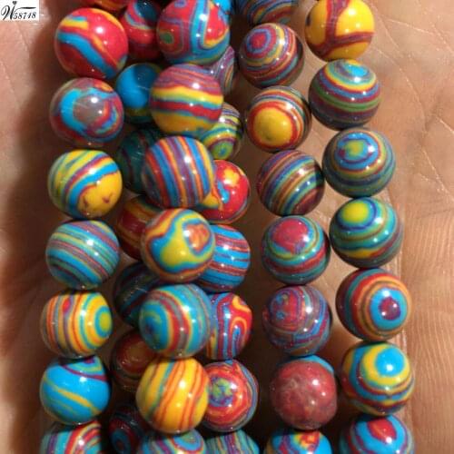 Free shipping Women Fashion Jewelry 4mm 6mm 8mm 10mm 12mm Mulitcolor Onyx Howlite Round Loose Beads 15” FG8687