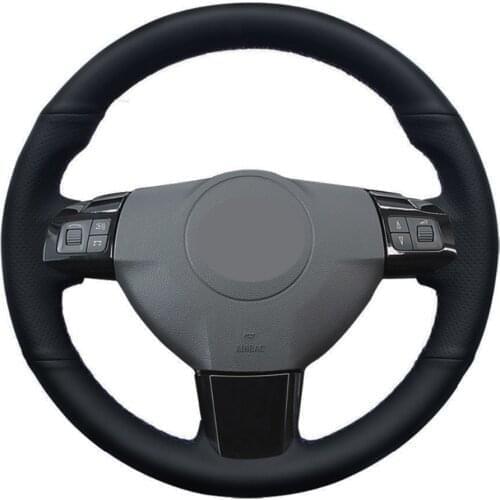 Car Steering Wheel Cover Hand-stitched Black Genuine Leather For Opel Astra (H) 2004-2009 Zaflra (B) 2005-2014 Signum 2005
