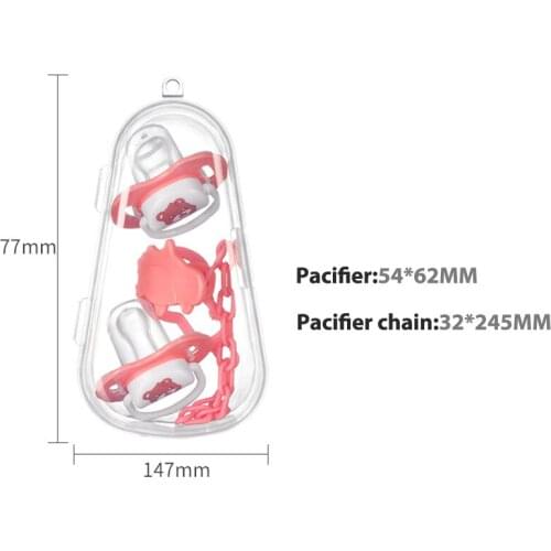 Baby Pacifier Set Silicone Nipple + Chain Combination Baby Sleeping Pacifier