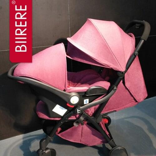 Baby stroller lightweight folding shock-absorbing high landscape can sit and lie one-button folding can get on the plane 0-3 yea