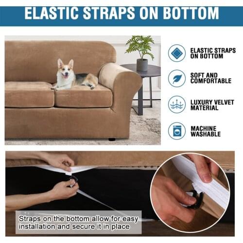 Couch Cover Stretch for 3 Cushion Couch Thick Soft Spandex Sofa Slipcover