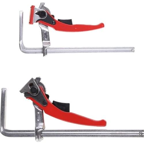 F-Shaped Bar Clamps, 6 - 7.8inch Clip Grip Quick Ratchet Release Squeeze Woodworking DIY Hand Tool Kit for Carpenter Wood Door