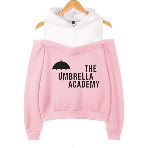 Popular TV Print The Umbrella Academy Crop hoodies Sweatshirts Fashion Women Off Shoulder Pullover Girls Tops Harajuku Tracksui