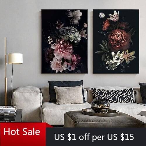 Peony Canvas Painting Wall Art Flower Posters Prints Nordico Art Poster Modern Wall Decor Pictures Minimalist Room Decor
