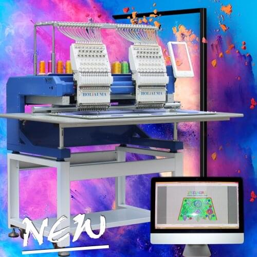 HO1502H Double heads computerized flat, t-shirt China factory embroidery machine price