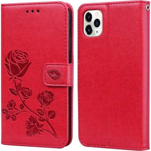 Rose Flower Leather Case For iPhone 12 mini 11 XR Pro X Xs Max Flip Cover For iPhone 8 7 Plus Coque Funda PU Leather Wallet Capa