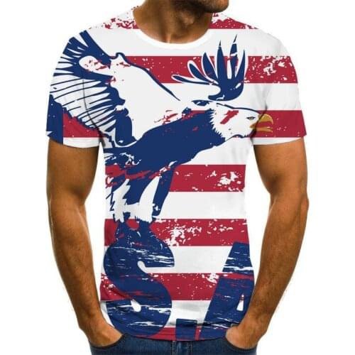 2020 Summer flag mens casual fashion T-shirt round neck cool and lightweight mans T-shirt