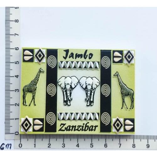 Zanzibar Tanzania)Fridge Magnet Creative Travel Commemorate Crafts 16D Ornaments Magnetism Resin Material Refrigerator Stickers