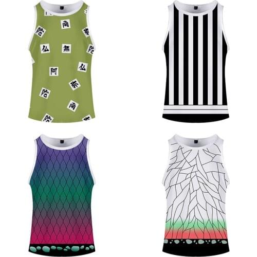 Anime Demon Slayer Kimetsu No Yaiba tank top men/women hip hop summer vest Harajuku Bodybuilding tank Tops sleeveless shirt