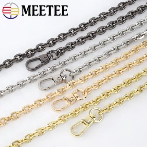 Meetee 2pcs 60-120cm Bag Chain Shoulder Strap Buckle for Handbag Replacement Handles Hook DIY Luggage Hardware Parts Accessories