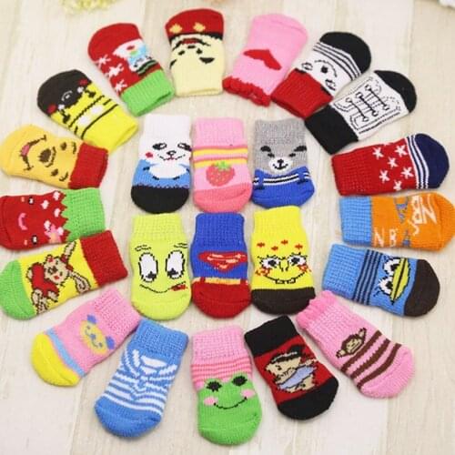 Puppy Socks For Dogs Socks For Cats Pet Supplies Dropshipping Doggie Anti Skid Cute Cartoon Anti Slip Skid Socks For Small Dogs