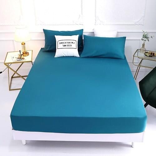 New Product 1pc 100%Polyester Solid Fitted Sheet Mattress Cover Four Corners With Elastic Band Bed Sheet(need order pillowcases)