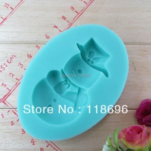 New style large wholesale hot sale snowman chocolate silicon mold fondant cake decoration mold