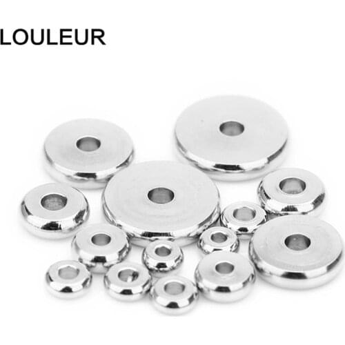 50pcs/lot 3 4 5 8 10mm 304 Stainless Steel Flat Round Spacer Beads Spacer Steel Beads Fit DIY Bracelet Jewelry Making