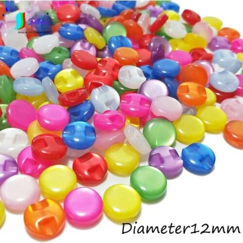 Diameter 12mm Clothes mending Women Kids Shirt,Sweater,Blouses Translucent Pearly-Lustre Candy Color Flat Round Button A0014C