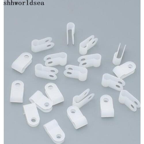 Shhworldsea 1000pcs 6.4mm R Type Cable Clamp Electrical Wire Clip Clamp Wire Clasp 6.4MM