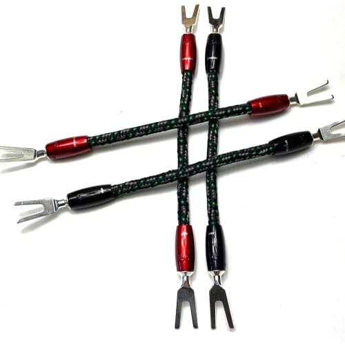 Rocket 88 Speaker jump Cable (4pcs) Series 1000 SILVER BANANA or Spade PLUG 25cm