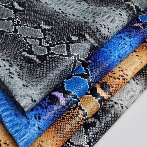 91x140cm Faux Leather Pearl Snake Printed Python Pattern PU Synthetic Leather Fabric For Luggage Bag Shoe Belt Car DIY Material