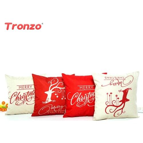 Tronzo Christmas DIY Pillowcase Christmas Letter Elk Pattern Hug Pillowcase Christmas Party Decoration Supplies 2020