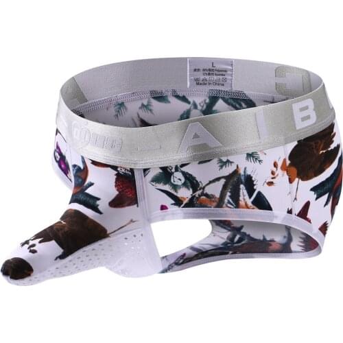 Men Briefs Elephant Pouch Mens Underwear Sexy Slip Floral Print Boxershorts Underpants Big Penis Panties Sexy Lingerie