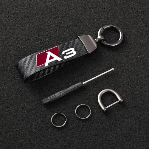High-Grade Leather Car KeyChain 360 Degree Rotating Horseshoe Buckle Jewelry Key Rings for audi a3 car Accessories