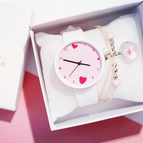 Love Heart Womens Watches Korean Silicone Jelly Watch Ins Trend Candy Color Wrist Watch Reloj Mujer Clock Gifts for Women