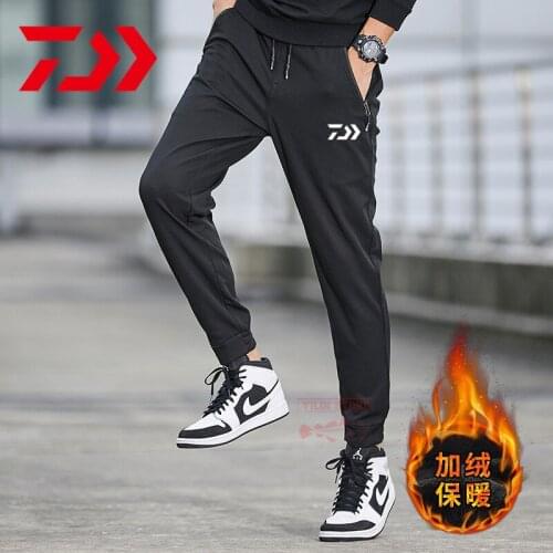 Daiwa Winter Men Sports Running Trousers Fishing Waterproof Camping Pants Outdoor Fishing Pants Plush for Warmth Fishing Trouser