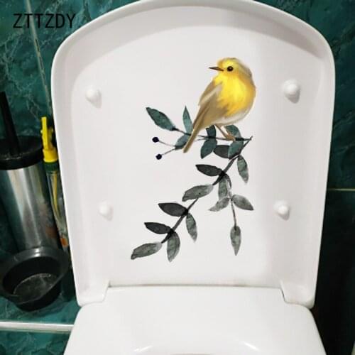 ZTTZDY 15.8×26CM Cute Hand Drawn Bird Kids Room Wall Stickers Creative Cartoon WC Toilet Decor T2-1328