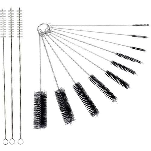 10Pcs/Set Coffee Machine Bottle Tube Straw Brush Washing Scrubber Cleaning Tool New